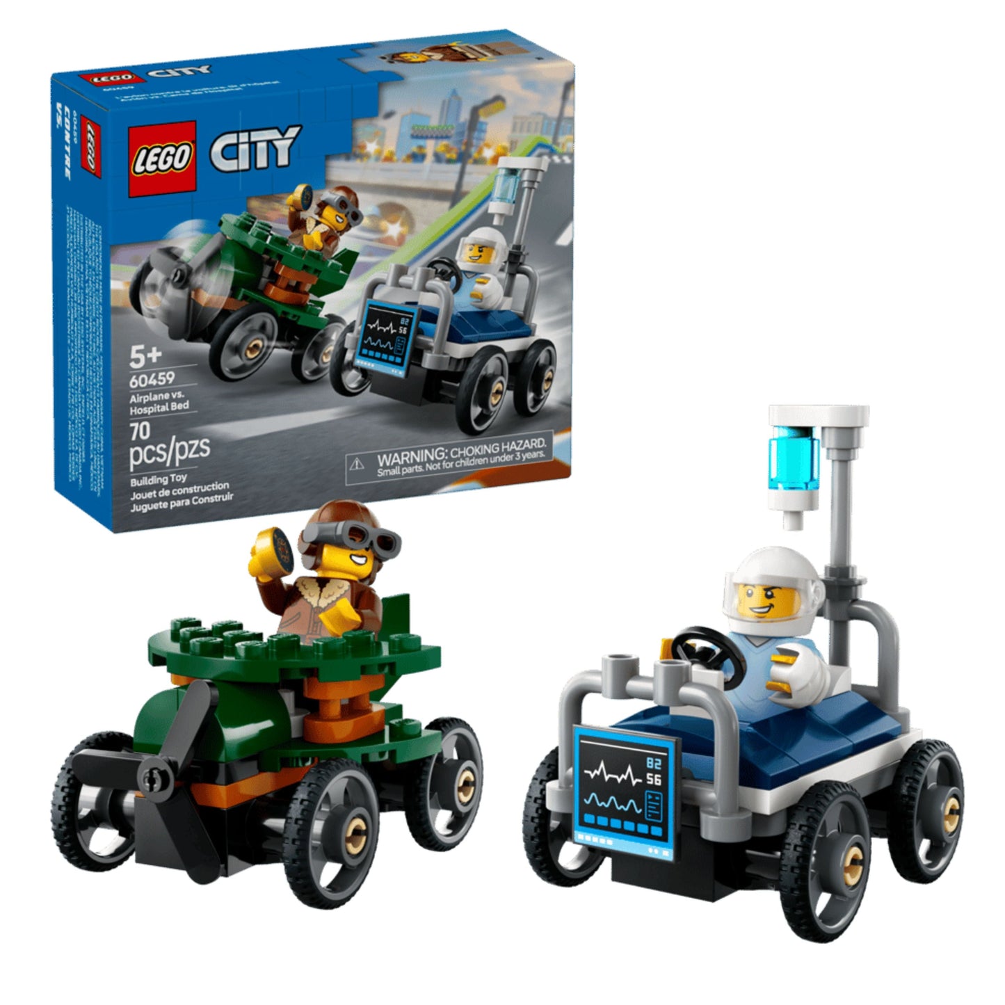 Airplane vs. Hospital Bed Race Car Pack