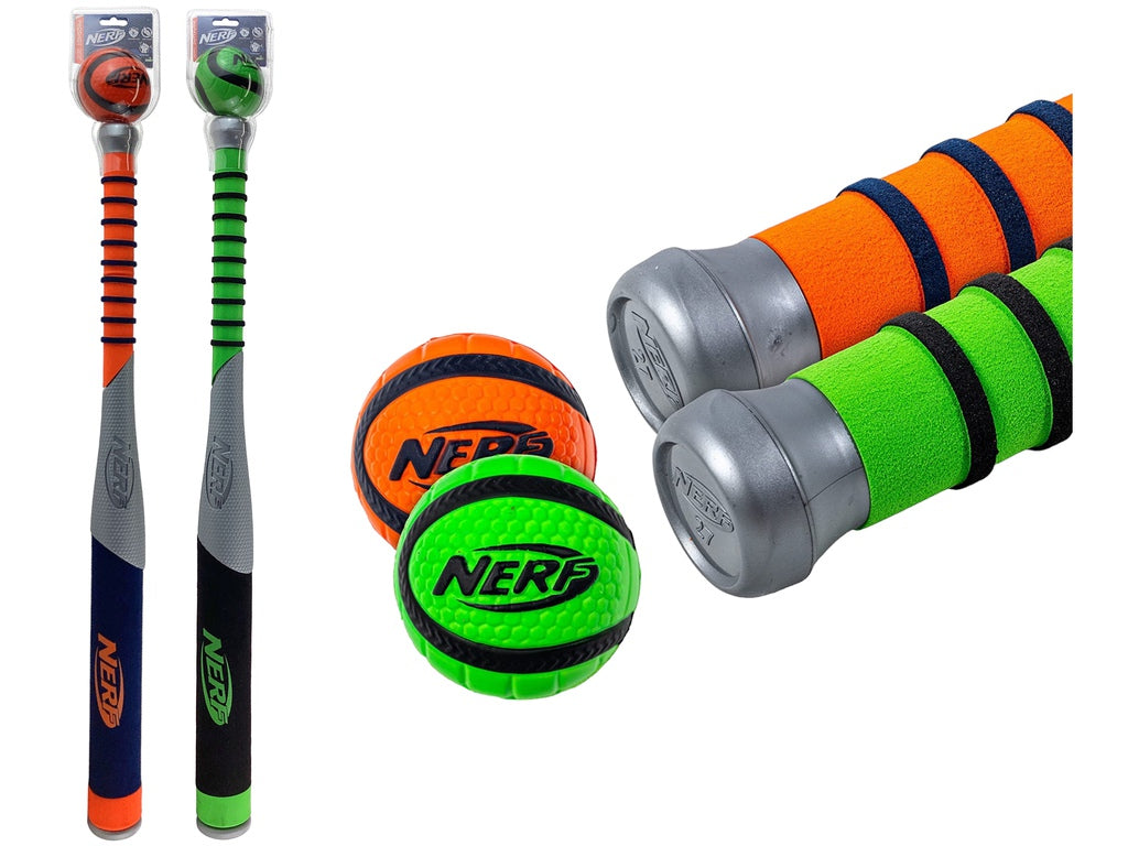 BATE C/ BOLA BEISBOL NERF 2PZAS 27"