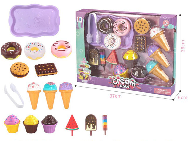 JGO D/POSTRES C/ACCESORIOS 16PZAS 37X28X6CM