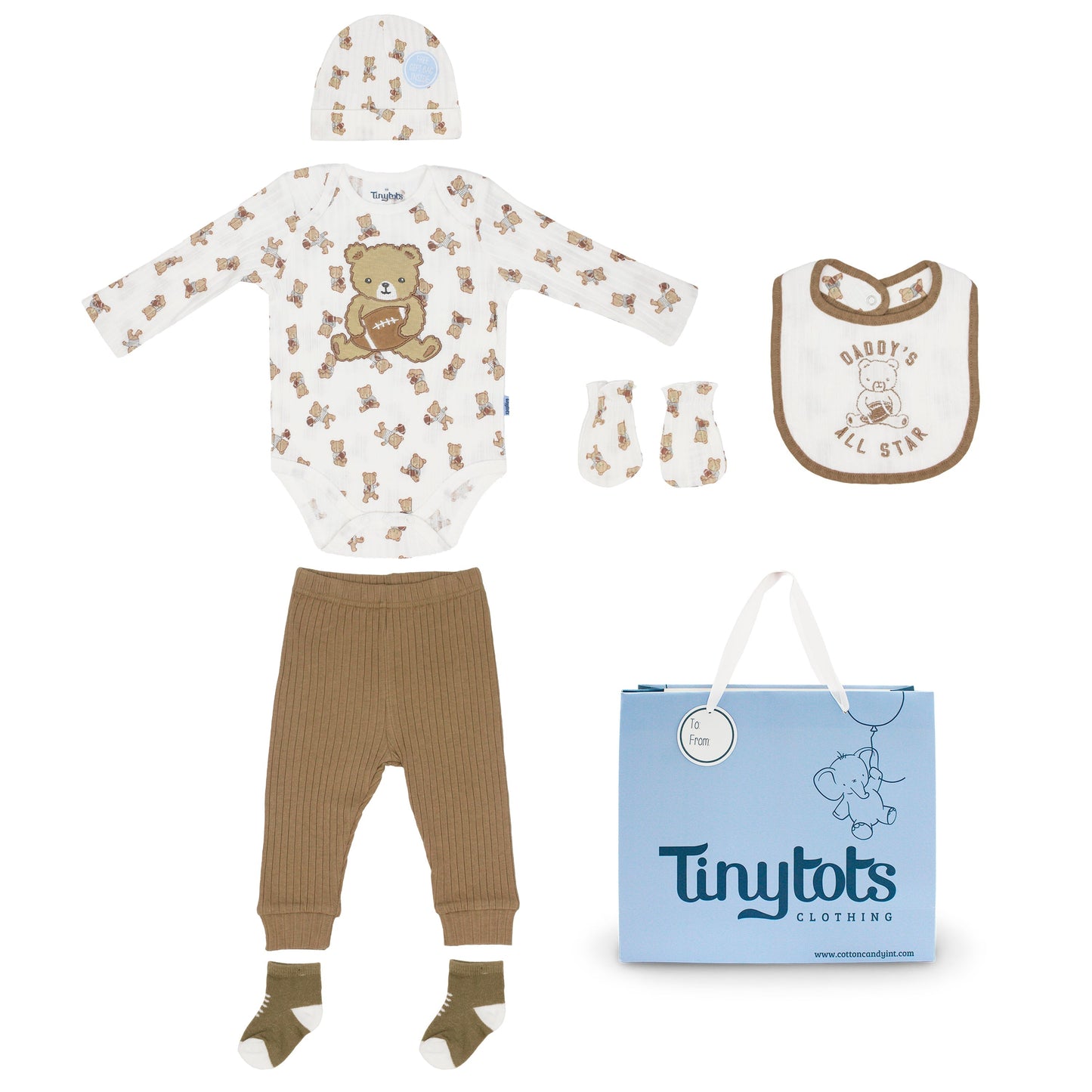 Body +Gorro+Babero+pantalon+Mitones