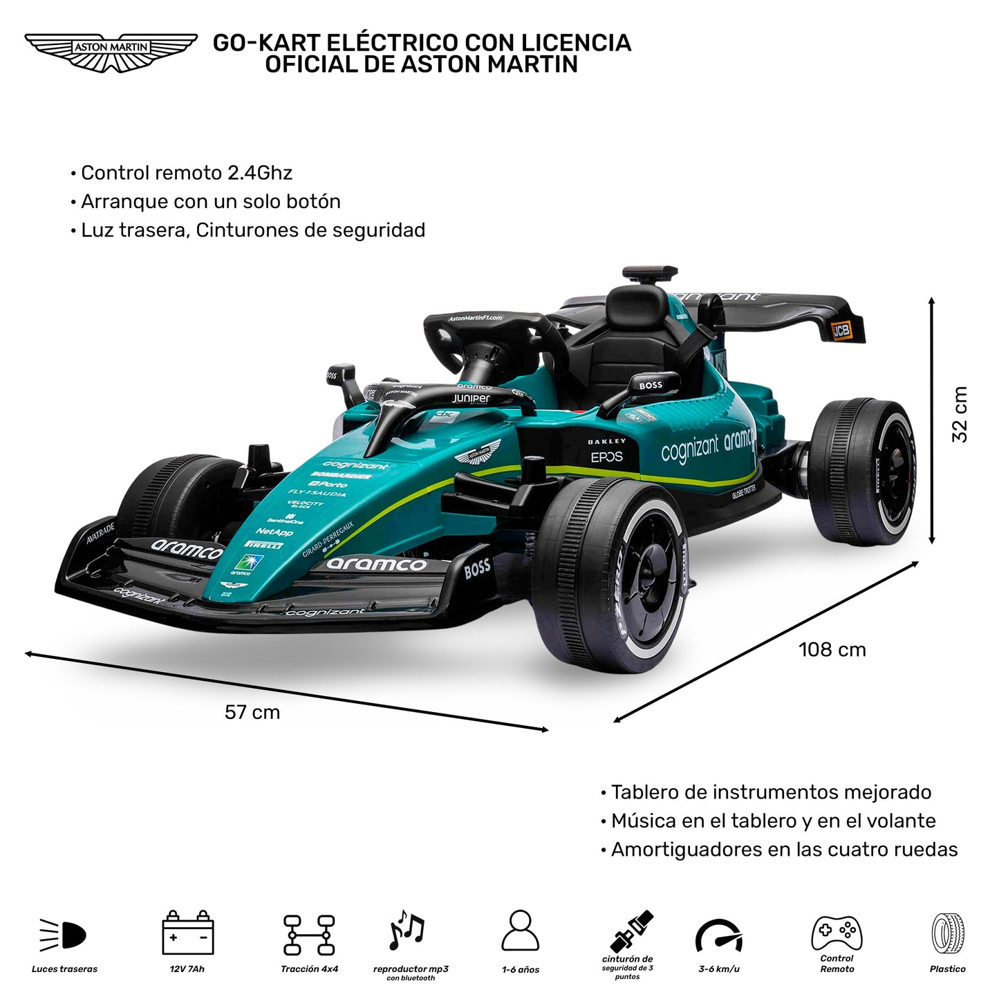 Vehículo Eléctrico formula uno para niños