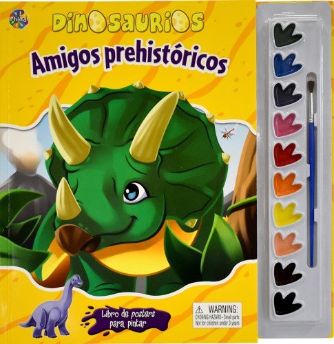LIBRO DE POSTER PARA PINTAR DINOSAURIOS AMIGOS PREHISTORICOS