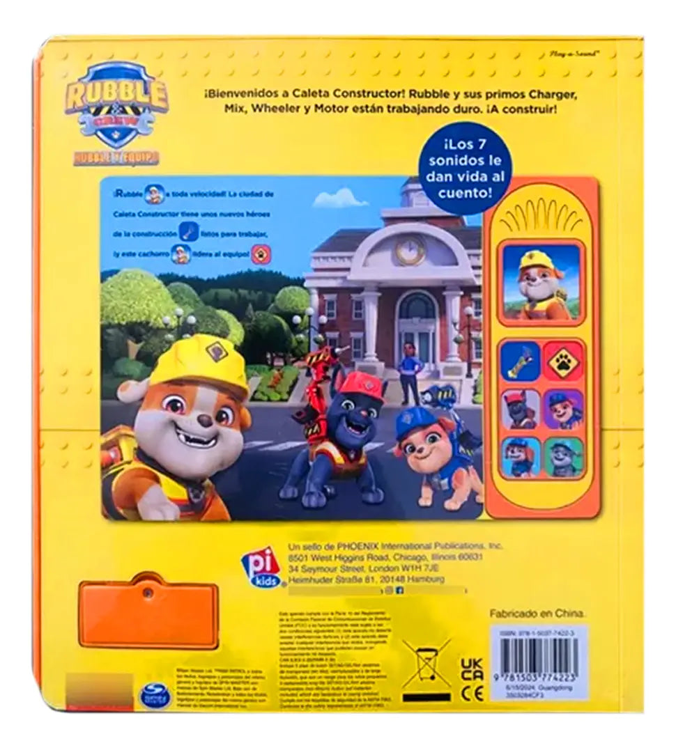 LIBRO CON 7 SONIDOS VAMOS A CONSTRUIR RUBBLE Y EQUIPO NICKELODEON