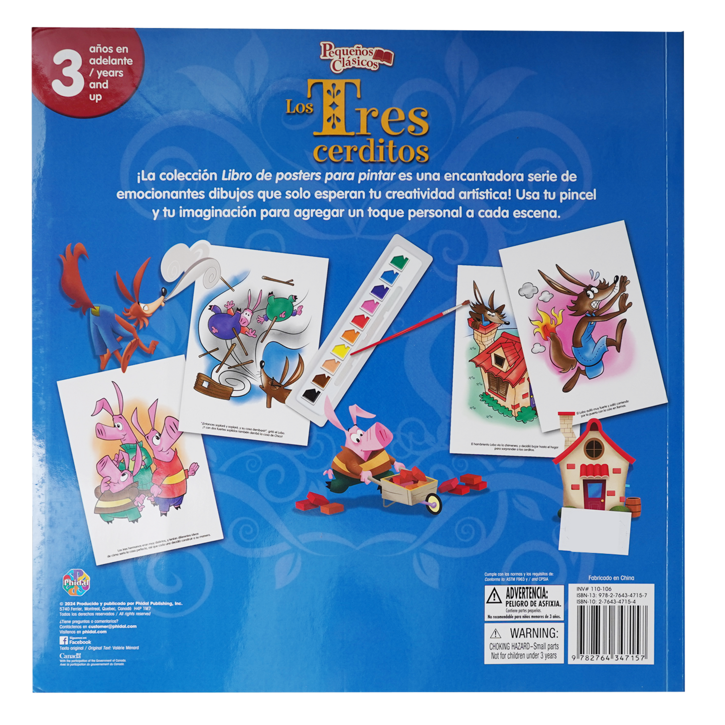 LIBRO DE POSTER PARA PINTAR LOS TRES CERDITOS