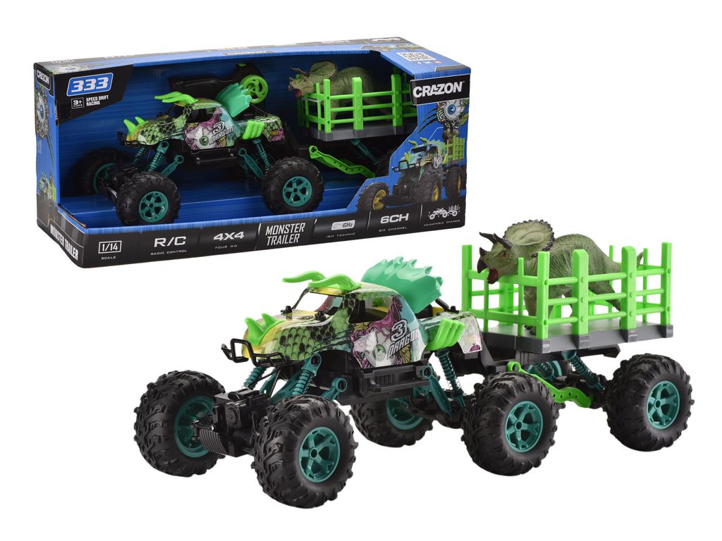 R/C REMOLQUE TIPO MONSTER C/DINOSAURIO